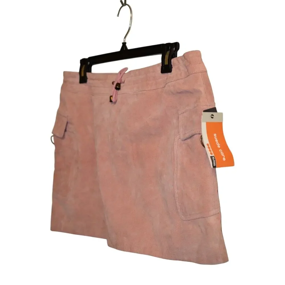 WILSONS LEATHER MAXIMA 12 Mini Skirt Mauve Pink Suede LINED NWT Rare